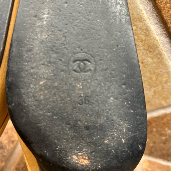 CC Logo Chanel Ballet Heel Toe Mules Size 6 - Picture 5 of 10